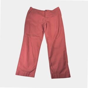 LL Bean Mens Cotton Casual Pants Size 42 Red Brick Workwear Trousers Vintage
